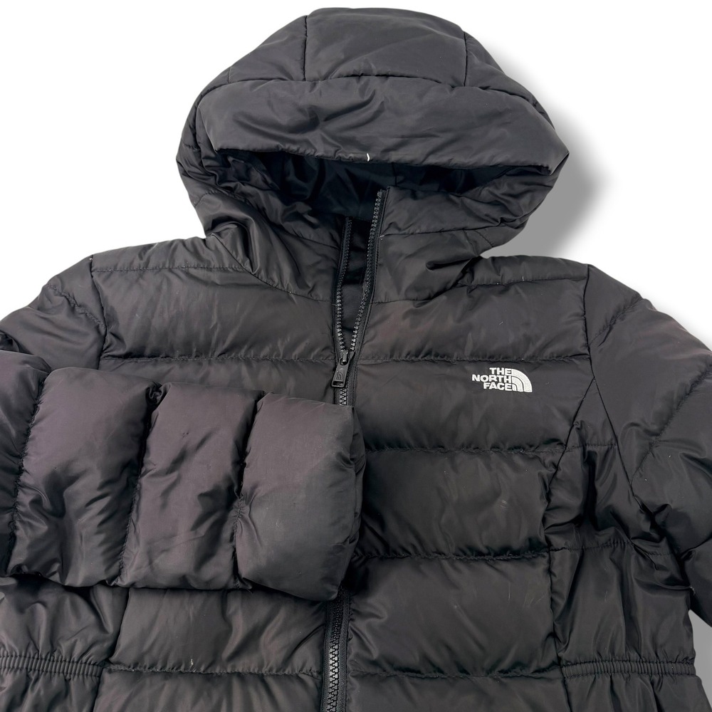 The North Face Womens Black Hooded Down Puffer Jacket Parka Size M